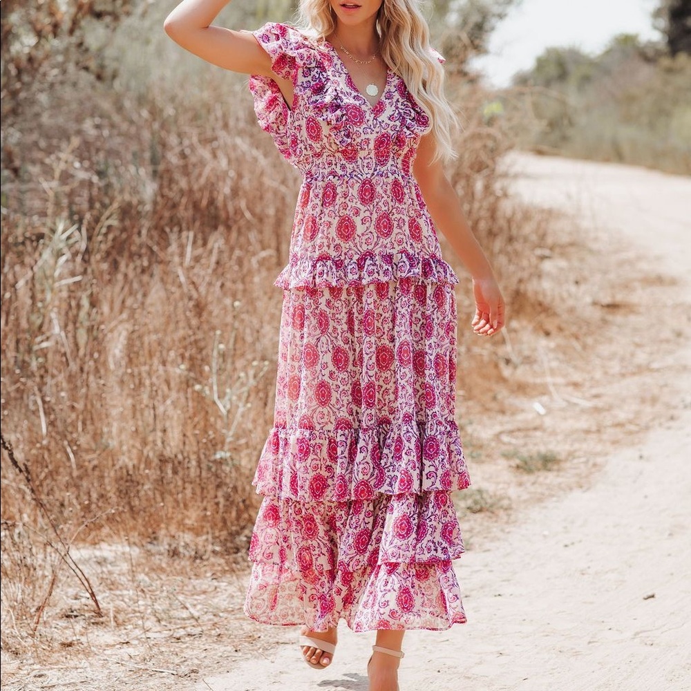 NWT Ruffle Tiered Maxi Dress by Vici